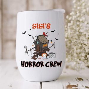 Halloween Grandmaas Horror Crew Wine Tumbler